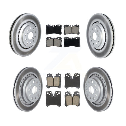 Coated Disc Brake Rotors Ceramic Pad Front Rear Kit (6Pc) For Lexus LS460 LS600h