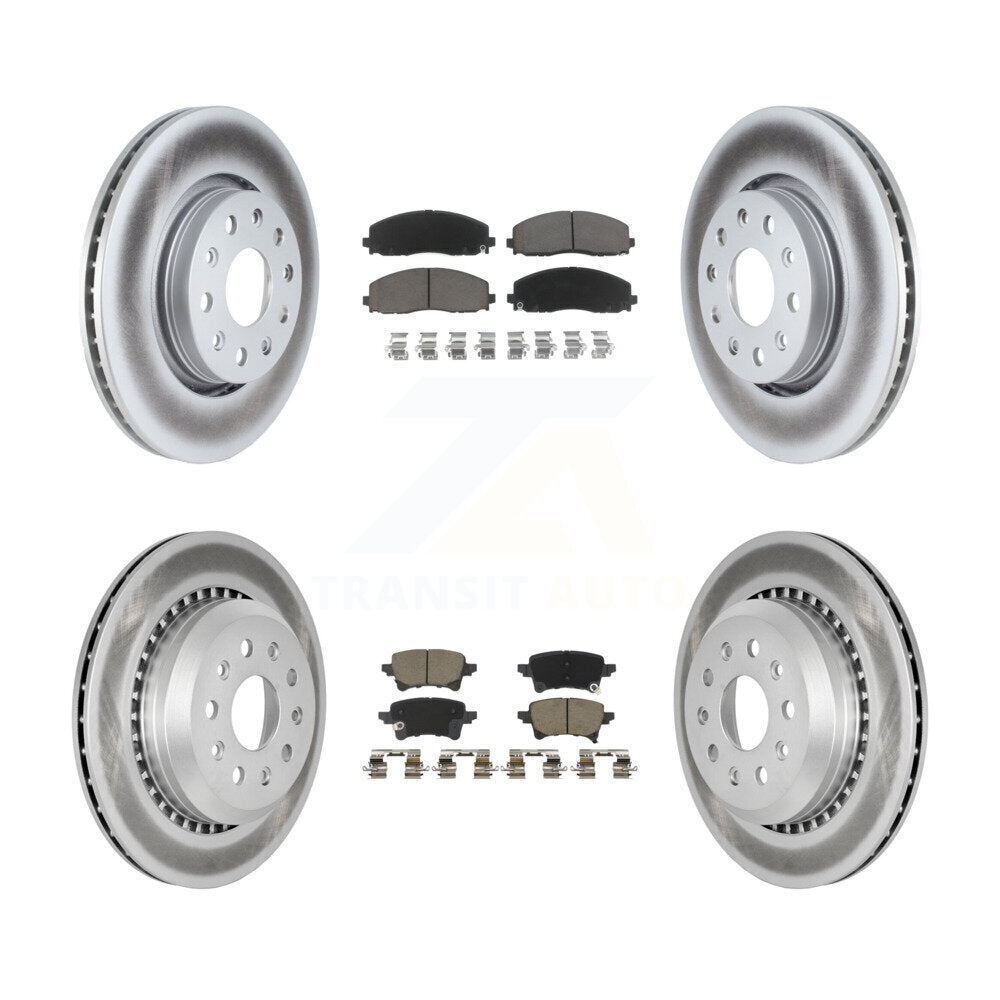Coated Disc Brake Rotors Ceramic Pad Front Rear Kit For 2020-2023 Jeep Gladiator