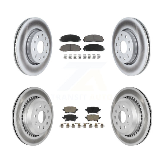 Coated Disc Brake Rotors Ceramic Pad Front Rear Kit For 2020-2023 Jeep Gladiator