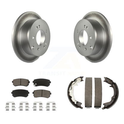 Disc Coated Rotors Ceramic Pads Parking Brake Shoes Rear Kit For Kia Forte Koup