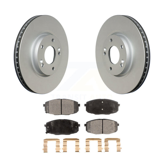 Coated Disc Brake Rotors & Semi-Metallic Pad Front Kit For Kia Forte Koup Forte5