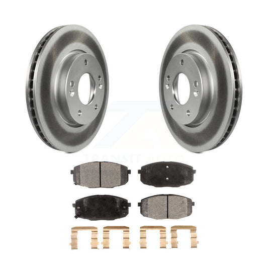 Coated Disc Brake Rotors & Semi-Metallic Pad Front Kit For Kia Forte Koup Forte5