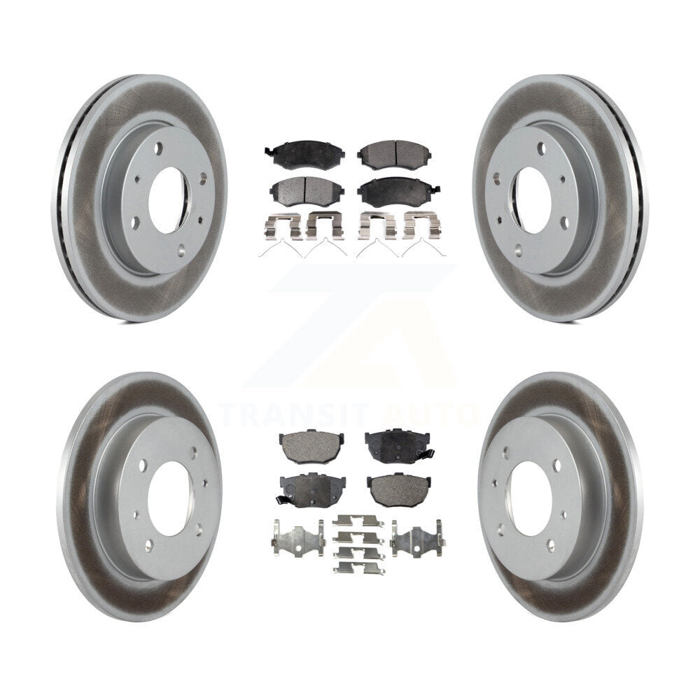 Coated Disc Brake Rotor And Semi-Metallic Pad Front Rear Kit For Hyundai Elantra