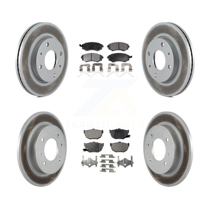 Coated Disc Brake Rotor And Semi-Metallic Pad Front Rear Kit For Hyundai Elantra