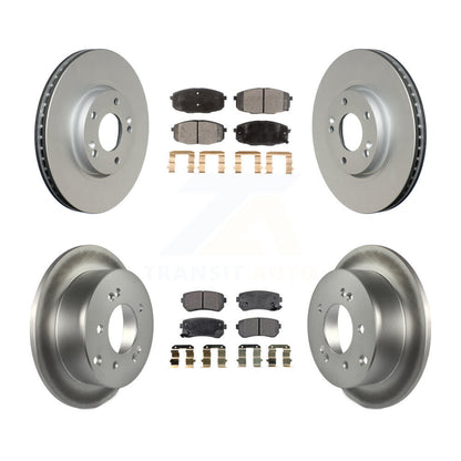 Coat Disc Brake Rotor Semi-Metallic Pad Front Rear Kit For Kia Forte Koup Forte5
