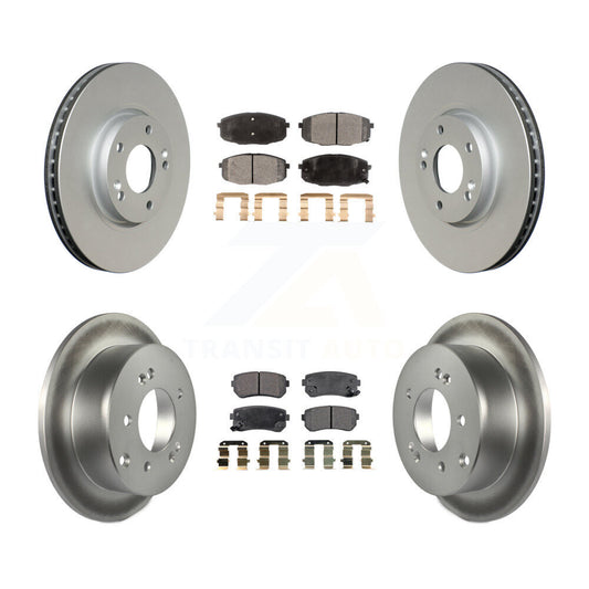 Coat Disc Brake Rotor Semi-Metallic Pad Front Rear Kit For Kia Forte Koup Forte5