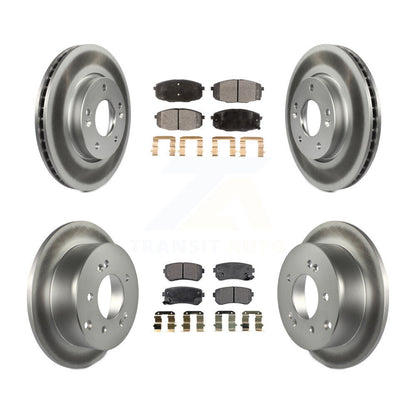 Coat Disc Brake Rotor Semi-Metallic Pad Front Rear Kit For Kia Forte Koup Forte5