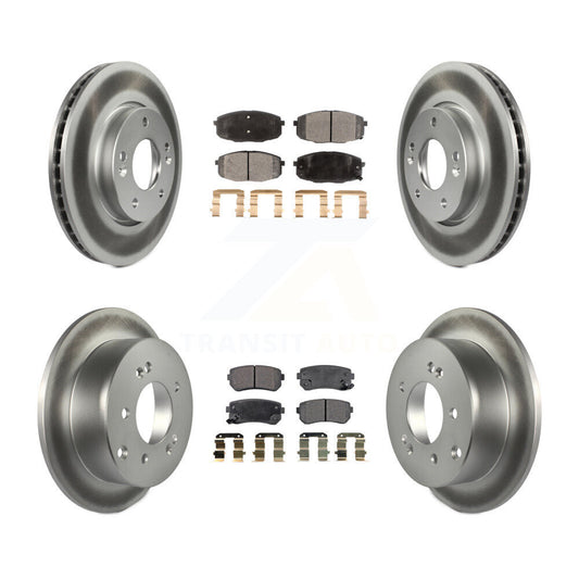 Coat Disc Brake Rotor Semi-Metallic Pad Front Rear Kit For Kia Forte Koup Forte5