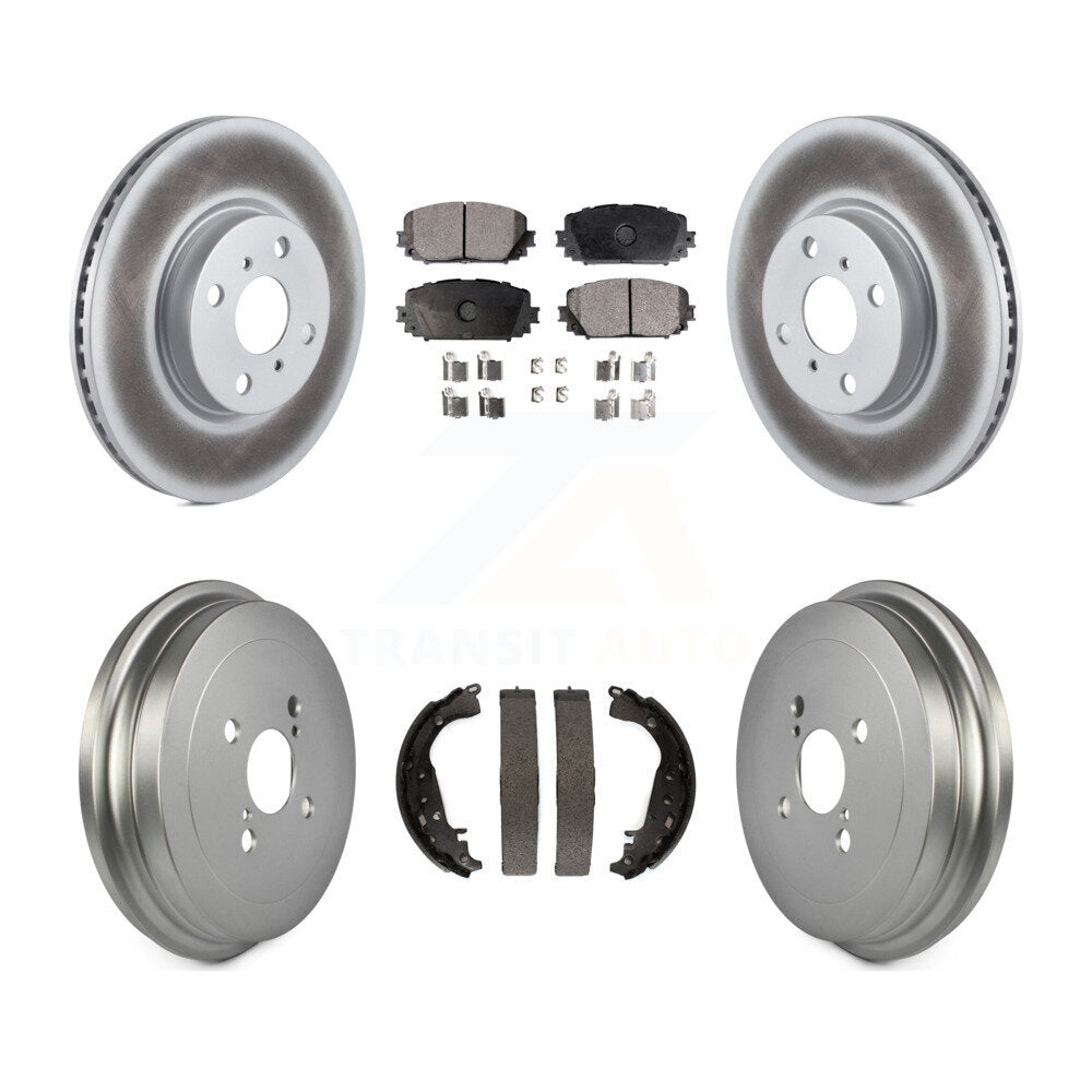 Coat Brake Rotor Semi-Metallic Pad Drum Front Rear Kit For 12-13 Toyota Yaris SE