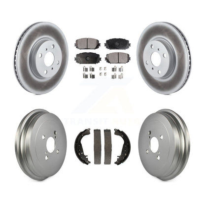 Coat Brake Rotor Semi-Metallic Pad Drum Front Rear Kit For 12-13 Toyota Yaris SE