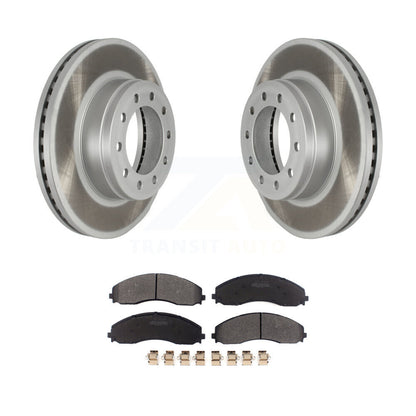 Coated Brake Rotor & Semi-Metallic Pad Front Kit For Ford F-450 Super Duty F-550