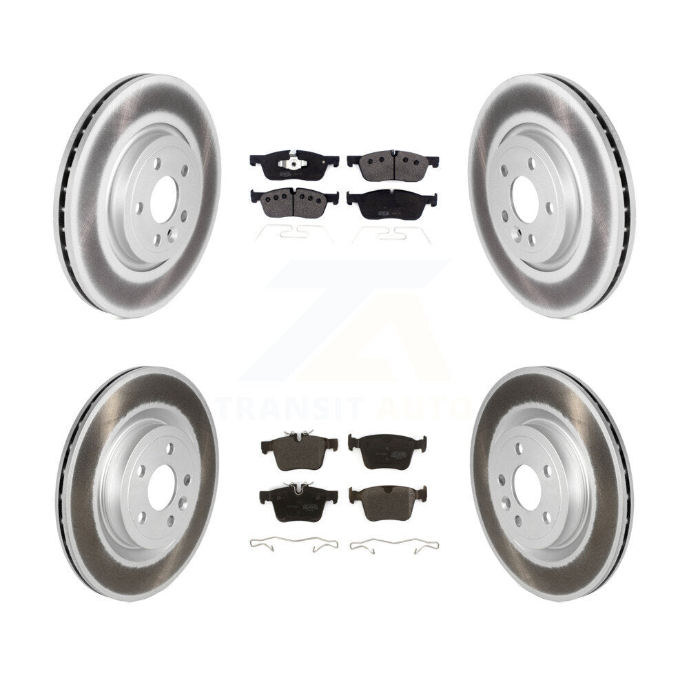 Coated Disc Brake Rotors And Semi-Metallic Pads Front Rear Kit For Jaguar F-Pace