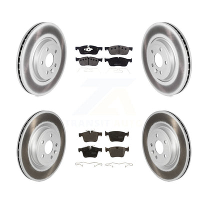 Coated Disc Brake Rotors And Semi-Metallic Pads Front Rear Kit For Jaguar F-Pace
