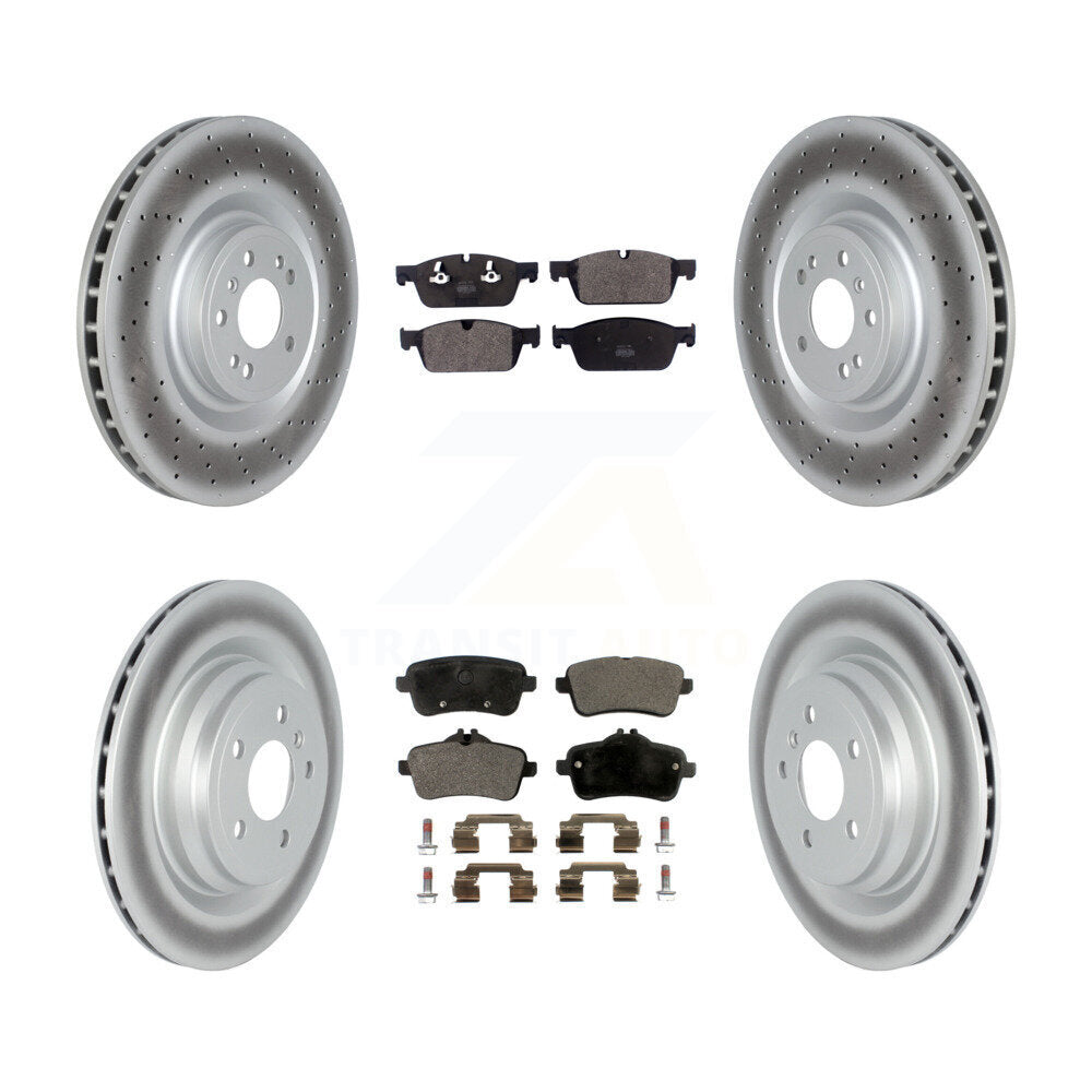 Coated Disc Brake Rotor Semi-Metallic Pad Front Rear Kit For Mercedes-Benz ML550