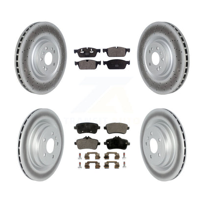 Coated Disc Brake Rotor Semi-Metallic Pad Front Rear Kit For Mercedes-Benz ML550
