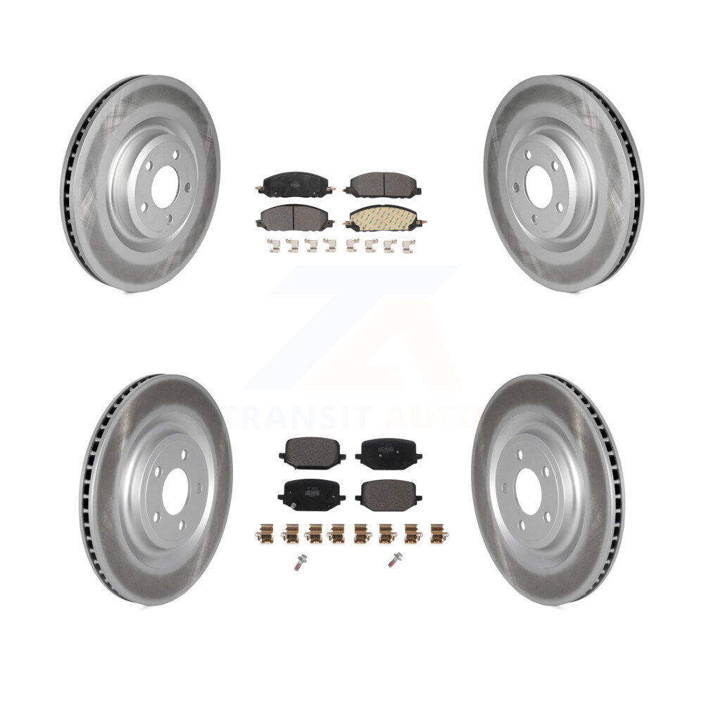 Coat Disc Brake Rotors Semi-Metallic Pad Front Rear Kit For Lincoln Aviator Ford