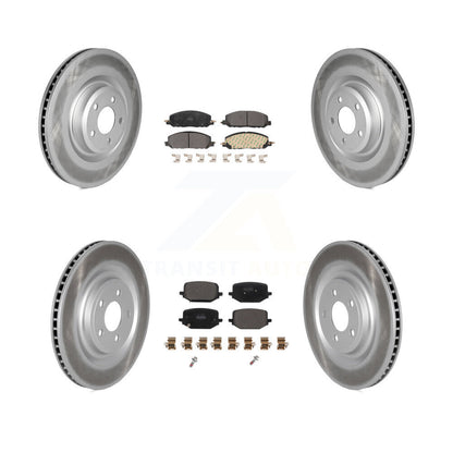Coat Disc Brake Rotors Semi-Metallic Pad Front Rear Kit For Lincoln Aviator Ford