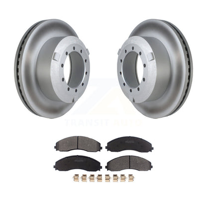 Coat Disc Brake Rotor Semi-Metallic Pad Rear Kit For Ford F-450 Super Duty F-550