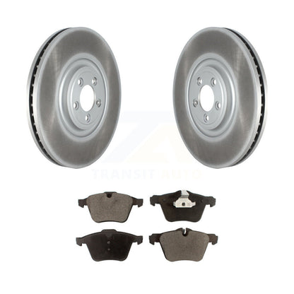 Coated Disc Brake Rotors And Semi-Metallic Pads Front Kit For Jaguar XF XJ