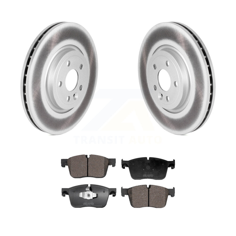 Coated Disc Brake Rotors And Semi-Metallic Pads Front Kit For Jaguar F-Pace