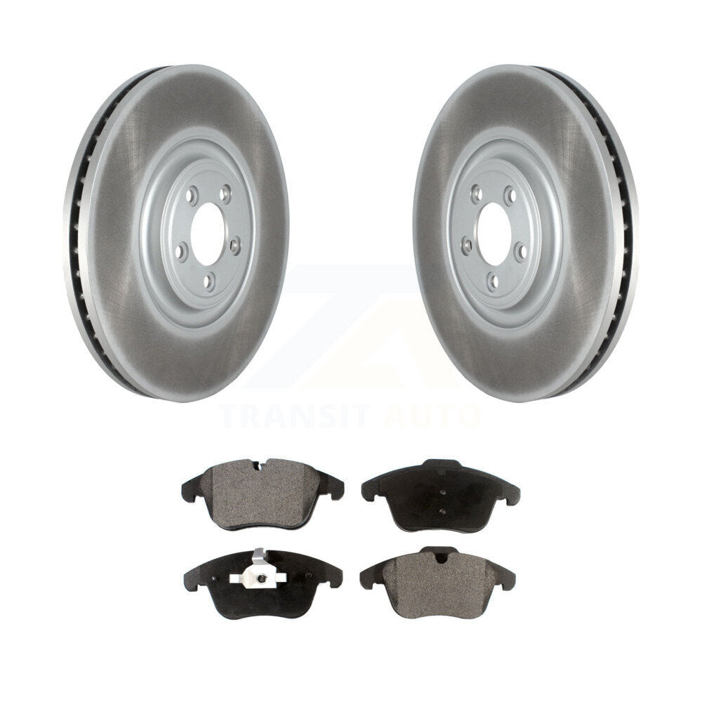 Coated Disc Brake Rotors And Semi-Metallic Pads Front Kit For Jaguar XF