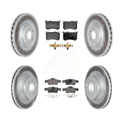 Coat Brake Rotor Semi-Metallic Pad Front Rear Kit For 12-17 Mercedes-Benz CLS550