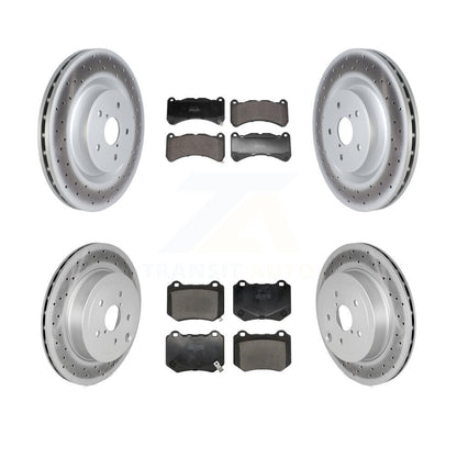 Coated Brake Rotor Semi-Metallic Pad Front Rear Kit For 2018-2020 Subaru WRX STI