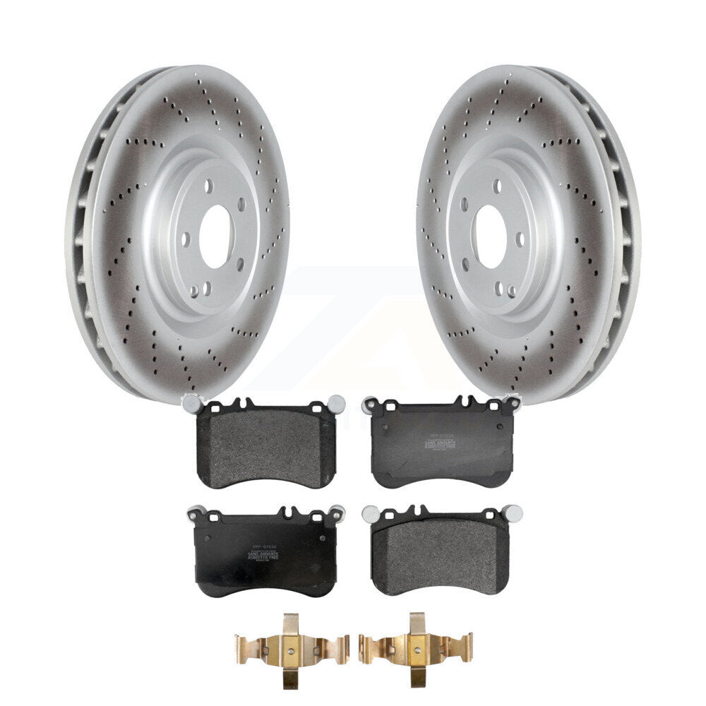 Coat Brake Rotors Semi-Metallic Pad Front Kit For 2012-2018 Mercedes-Benz CLS550