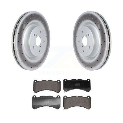 Coated Disc Brake Rotor Semi-Metallic Pad Front Kit For 2018-2020 Subaru WRX STI