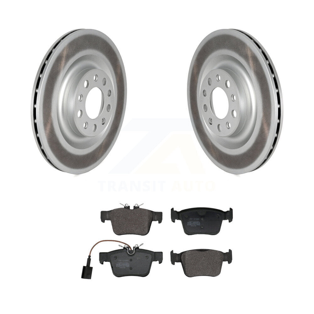 Coated Disc Brake Rotor Semi-Metallic Pad Rear Kit For Alfa Romeo Stelvio Giulia