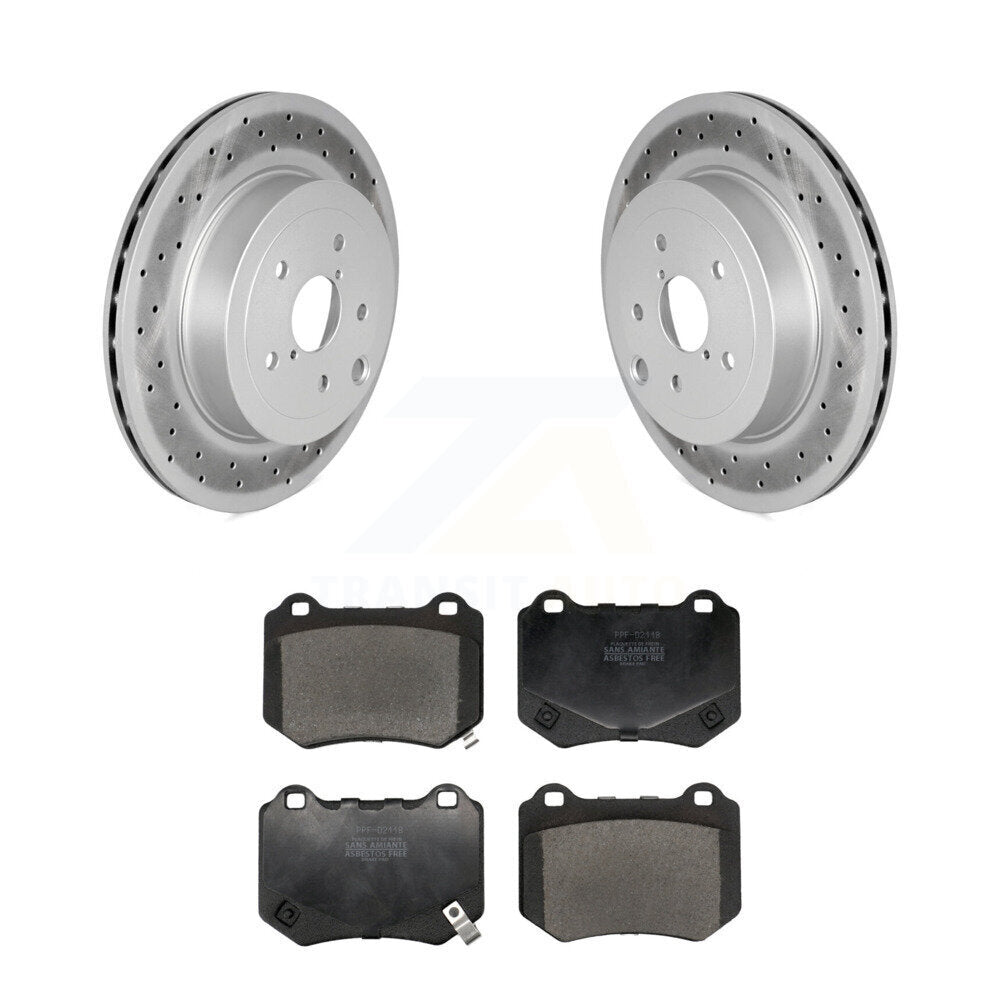 Coated Disc Brake Rotors Semi-Metallic Pad Rear Kit For 2018-2021 Subaru WRX STI