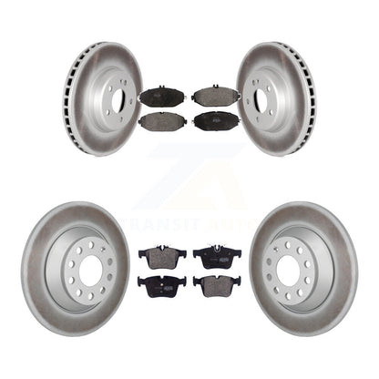Coated Disc Brake Rotors Semi-Metallic Pad Front Rear Kit For Mercedes-Benz C300