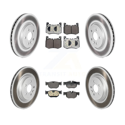 Coated Disc Brake Rotors And Semi-Metallic Pads Front Rear Kit For Jaguar F-Pace