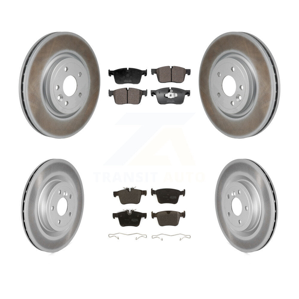 Coated Disc Brake Rotors And Semi-Metallic Pads Front Rear Kit For Jaguar XF
