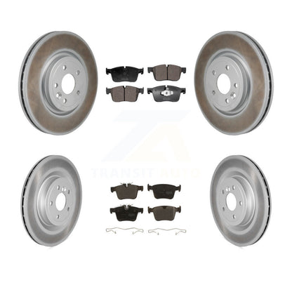 Coated Disc Brake Rotors And Semi-Metallic Pads Front Rear Kit For Jaguar XF