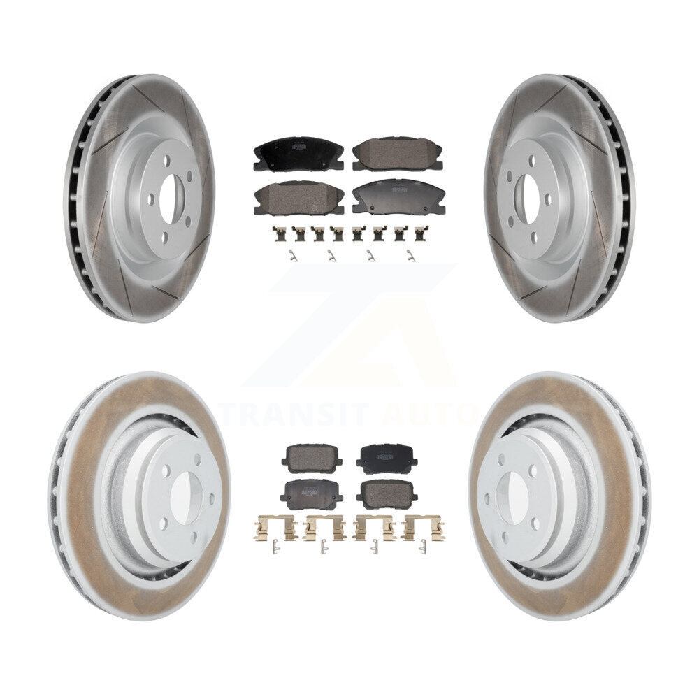 Coated Disc Brake Rotors And Semi-Metallic Pads Front Rear Kit For Dodge Charger