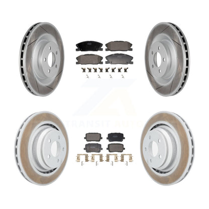 Coated Disc Brake Rotors And Semi-Metallic Pads Front Rear Kit For Dodge Charger