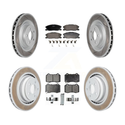 Coated Disc Brake Rotors And Semi-Metallic Pads Front Rear Kit For Dodge Charger