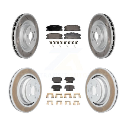 Coated Disc Brake Rotors And Semi-Metallic Pads Front Rear Kit For Dodge Charger