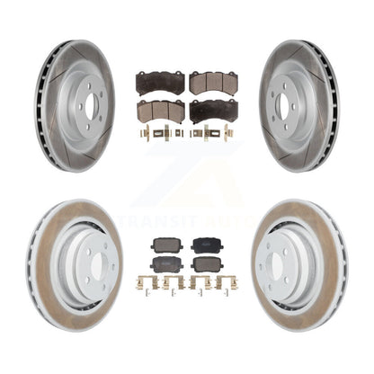 Coated Disc Brake Rotors And Semi-Metallic Pads Front Rear Kit For Dodge Charger