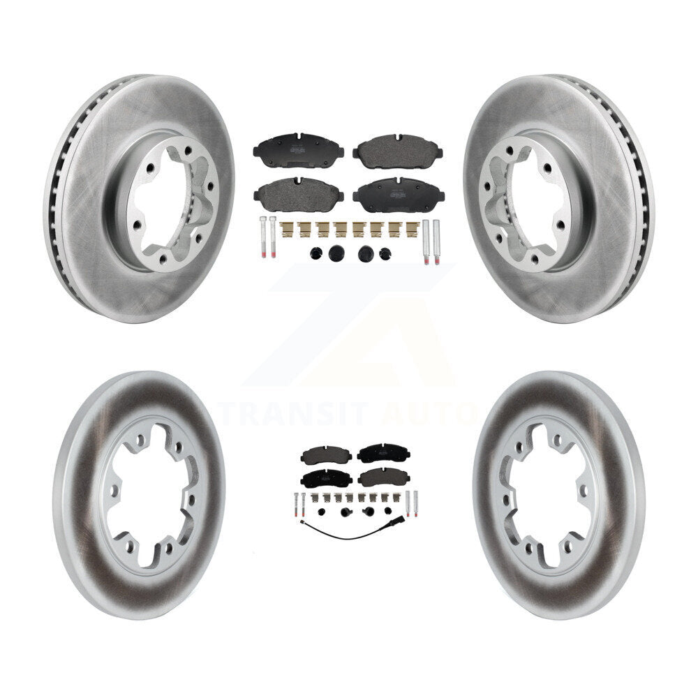 Coat Brake Rotor Semi-Metallic Pad Front Rear Kit For 20-21 Ford Transit-350 AWD