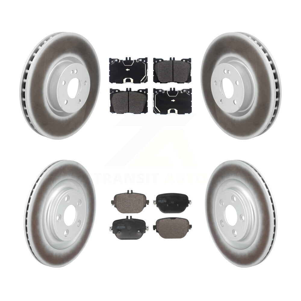 Coated Brake Rotors Semi-Metallic Pad Front Rear Kit For Mercedes-Benz E400 E450