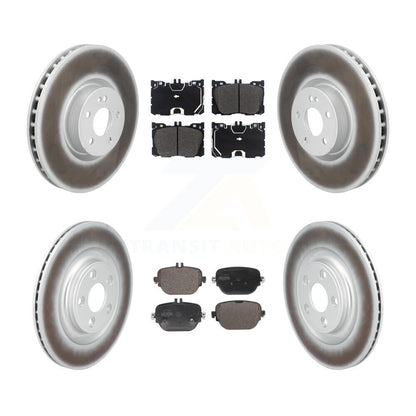 Coated Brake Rotors Semi-Metallic Pad Front Rear Kit For Mercedes-Benz E400 E450