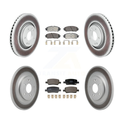 Coated Brake Rotor & Semi-Metallic Pad Front Rear Kit For 2022-2024 Kia Carnival