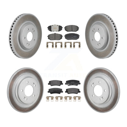 Coated Disc Brake Rotors Semi-Metallic Pad Front Rear Kit For Hyundai Tucson Kia