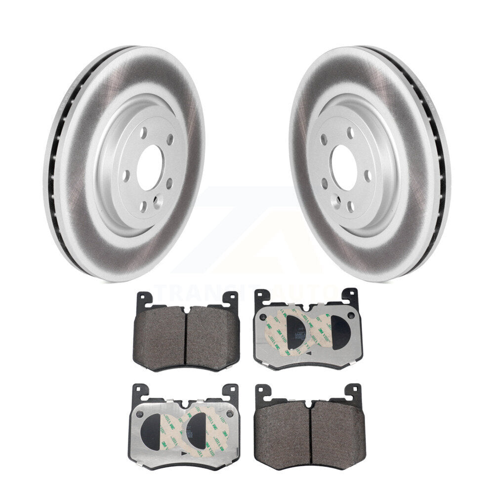 Coated Disc Brake Rotors And Semi-Metallic Pads Front Kit For Jaguar F-Pace
