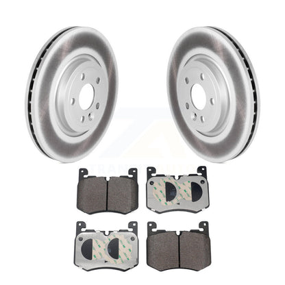 Coated Disc Brake Rotors And Semi-Metallic Pads Front Kit For Jaguar F-Pace