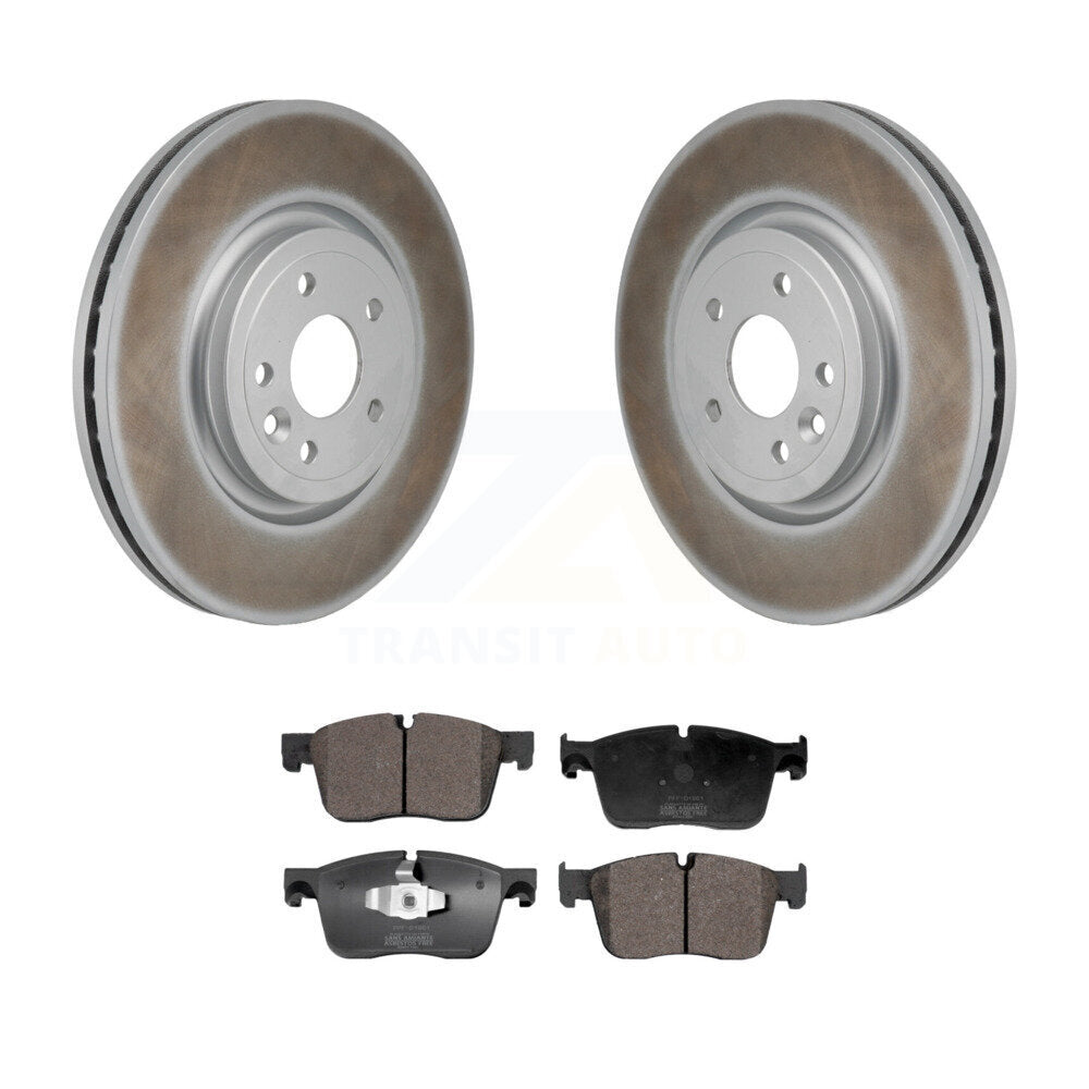 Coated Disc Brake Rotors And Semi-Metallic Pads Front Kit For Jaguar XF