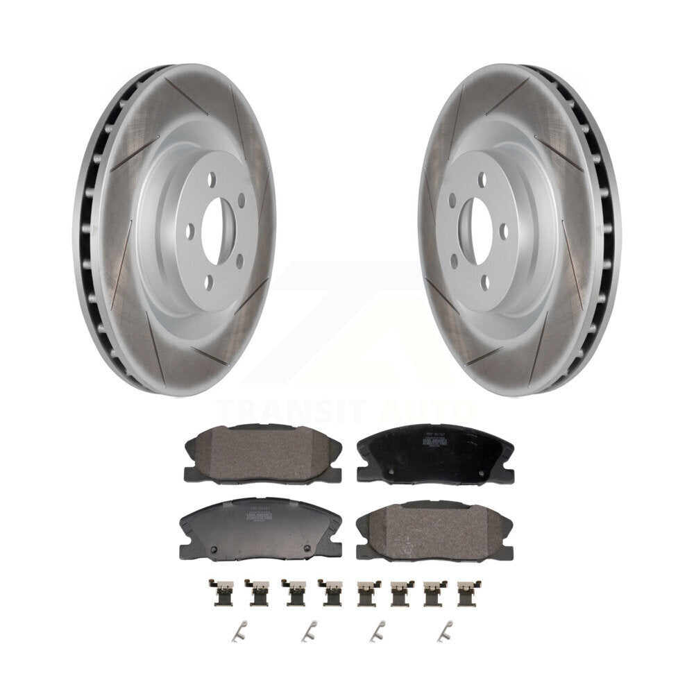 Coated Disc Brake Rotors And Semi-Metallic Pads Front Kit For Dodge Charger