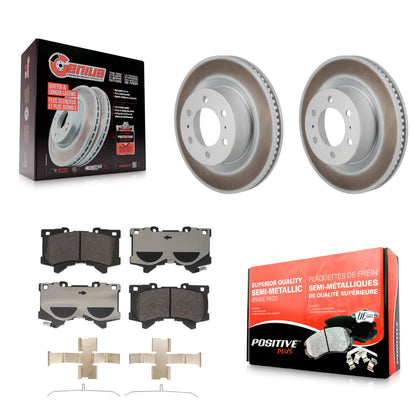 Coated Brake Rotor & Semi-Metallic Pad Front Kit For Toyota Tundra Sequoia Lexus